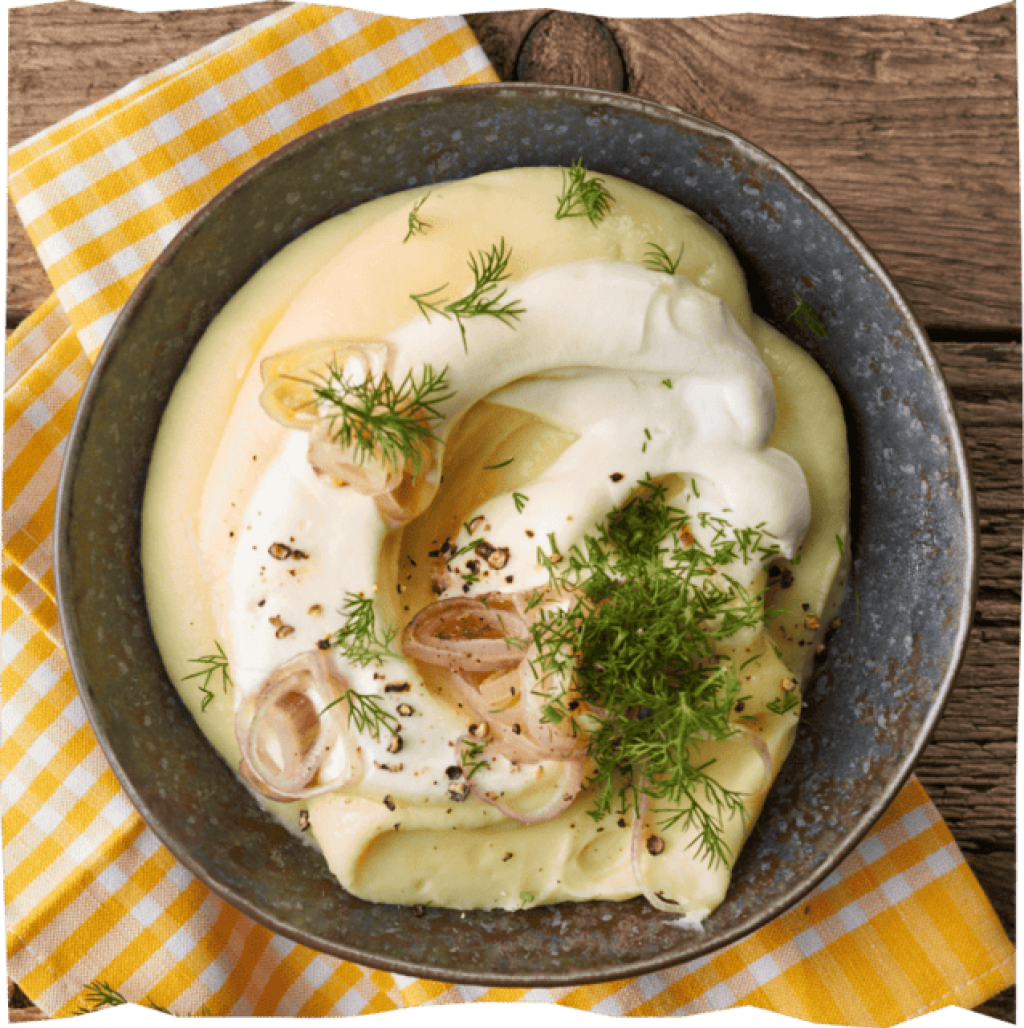 Knnoblauch-Kartoffelpüree aus Echt von Feld Produkten.