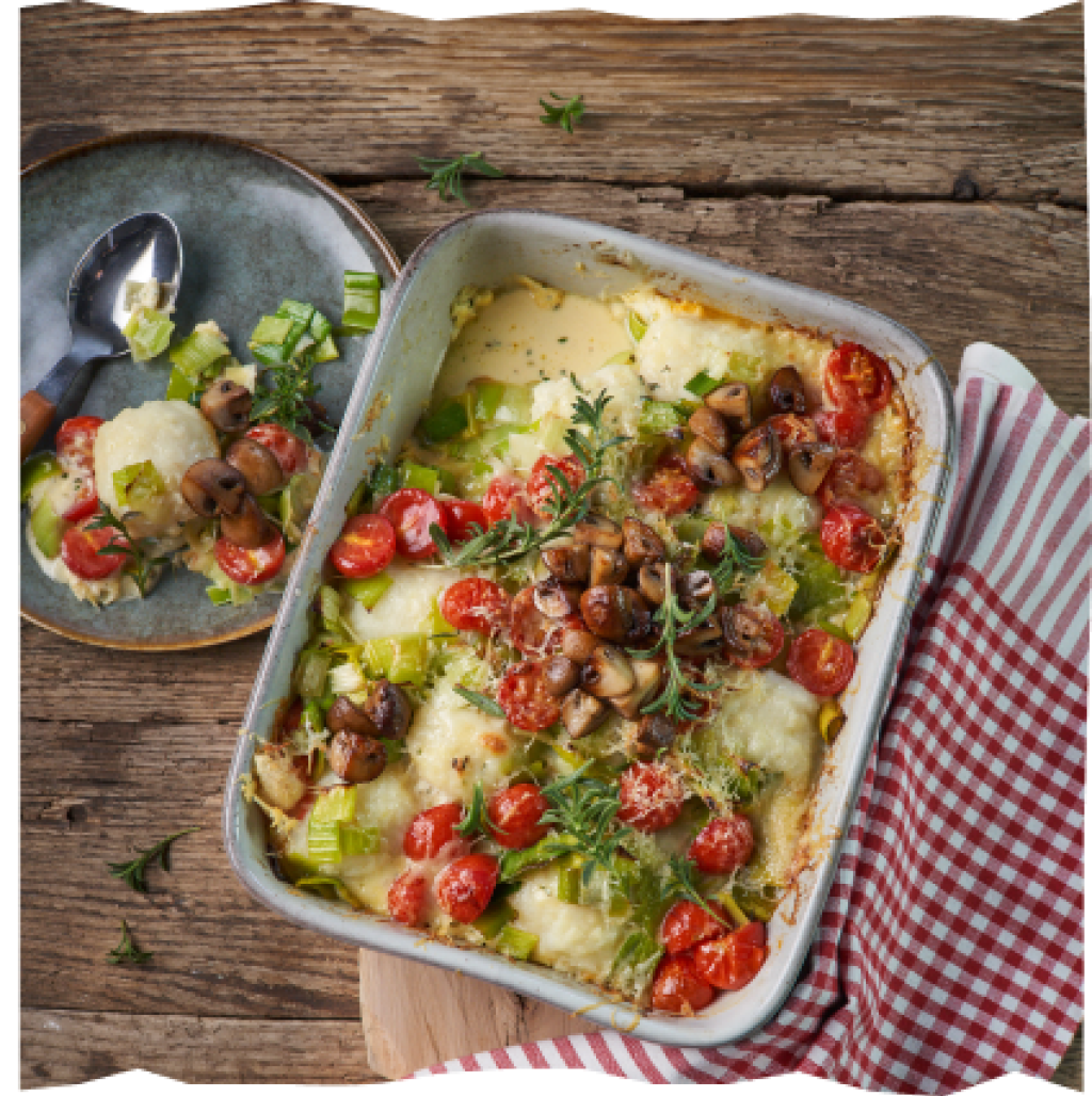 Blitzschneller Knödelauflauf.