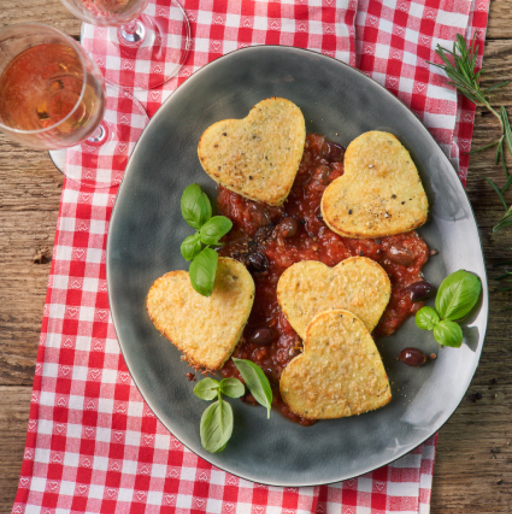 Leckere Kartoffelherzen aus dem Ofen.