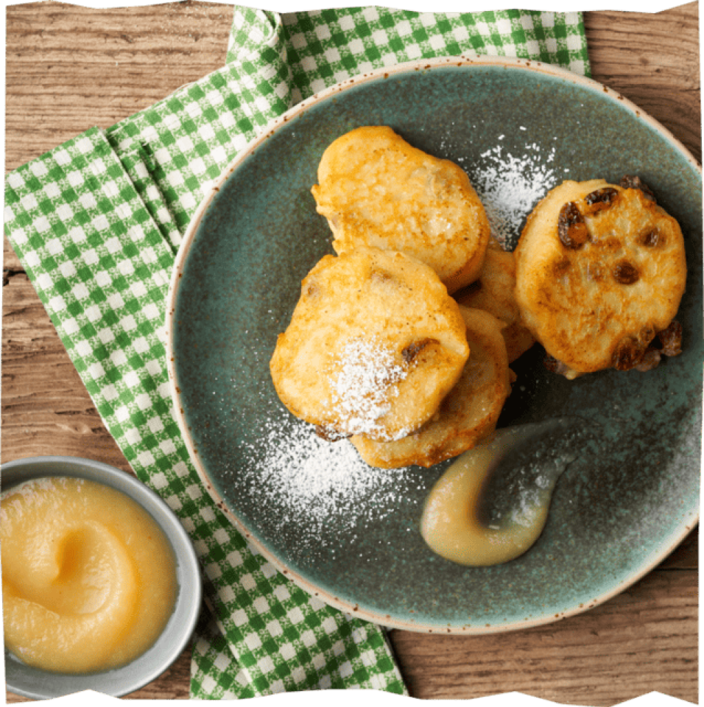 Quarkkäulchen in einer Schüssel.