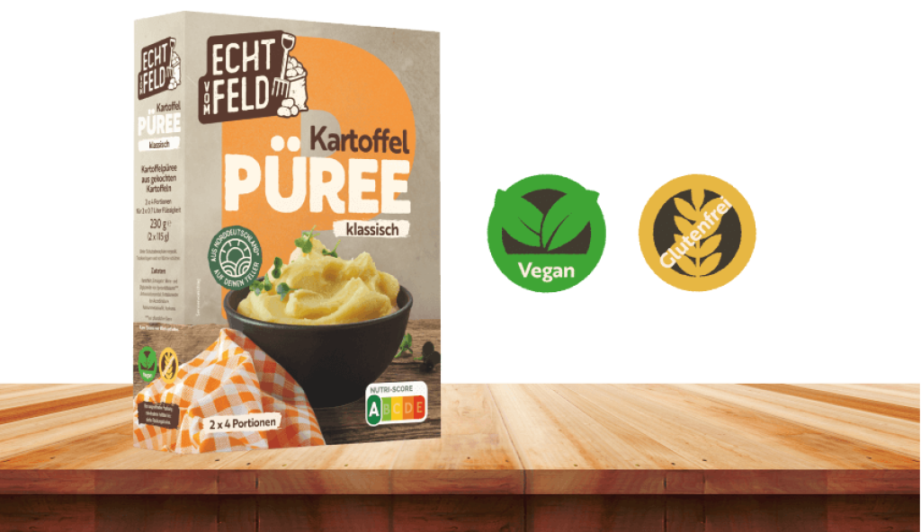 Echt vom Feld Bubble-Bread, Ofenbrot, Kartoffelbrot mit Käse und Kräutern, Kartoffelpüree.